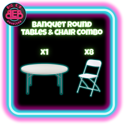 BANQUET CHAIRS AND ROUND  TABLE COMBO