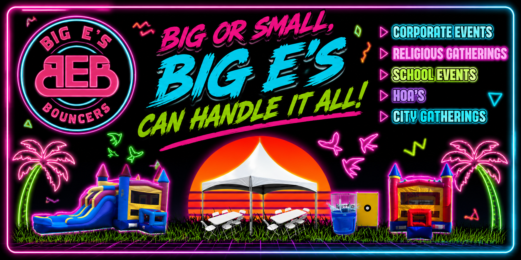Big E’s Bouncers corporate, city and festival event rentals across the Florida Panhandle