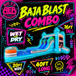 Baja Blast Wet/Dry xl Bounce House Combo