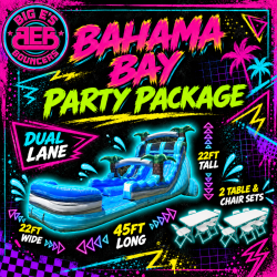 22ft XXL Bahama Bay Dual Lane waterslide Party Package